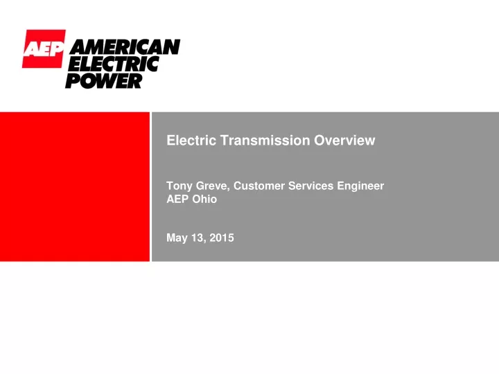 tony greve customer services engineer aep ohio