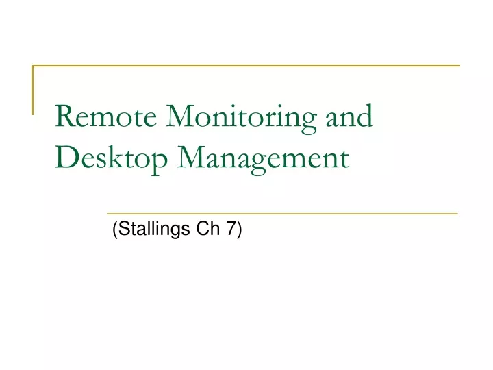 remote monitoring and desktop management