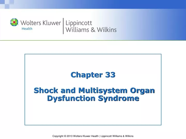 chapter 33 shock and multisystem organ dysfunction syndrome