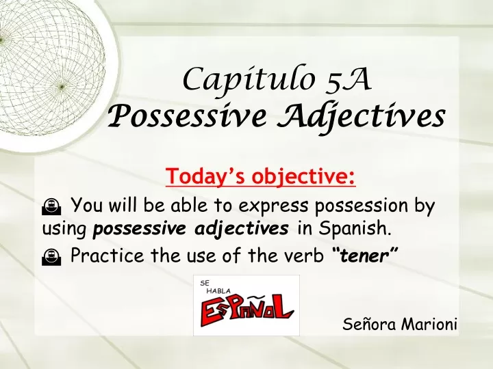 cap tulo 5a possessive adjectives