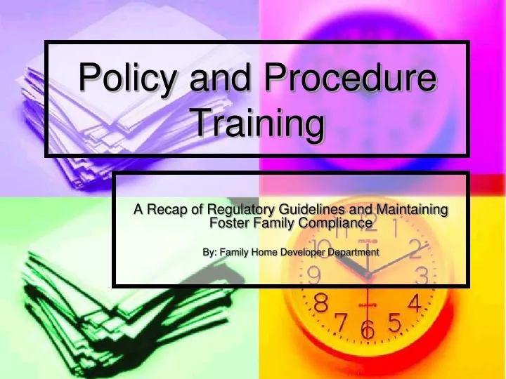 policy and procedure training
