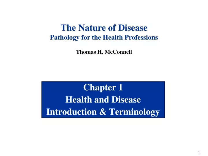 chapter 1 health and disease introduction terminology