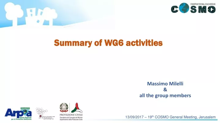 summary of wg6 activities