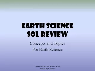 EARTH SCIENCE  SOL REVIEW