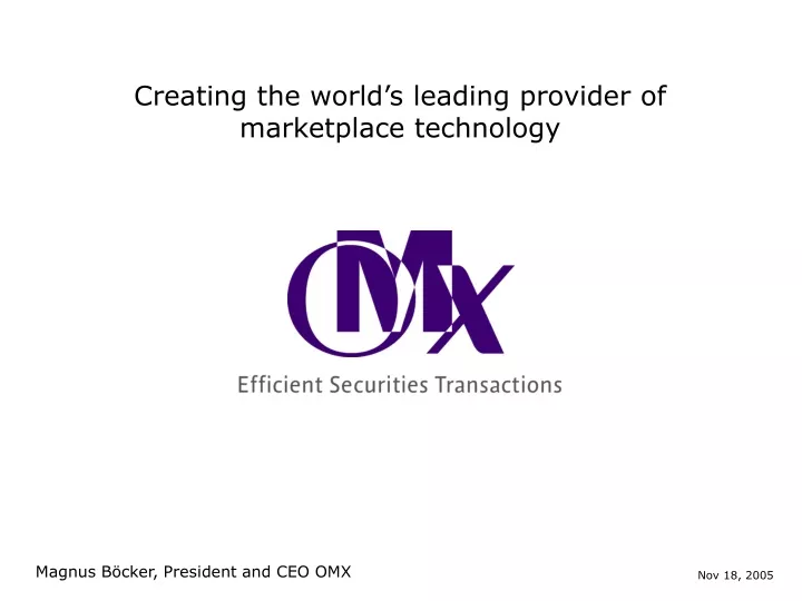 creating the world s leading provider of marketplace technology