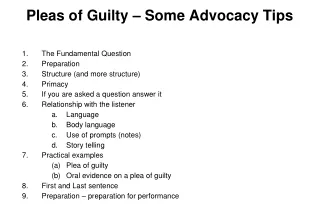 Pleas of Guilty – Some Advocacy Tips