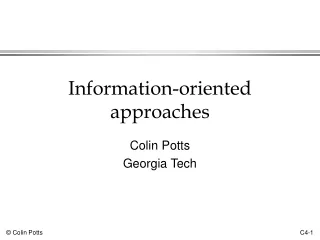 Information-oriented approaches