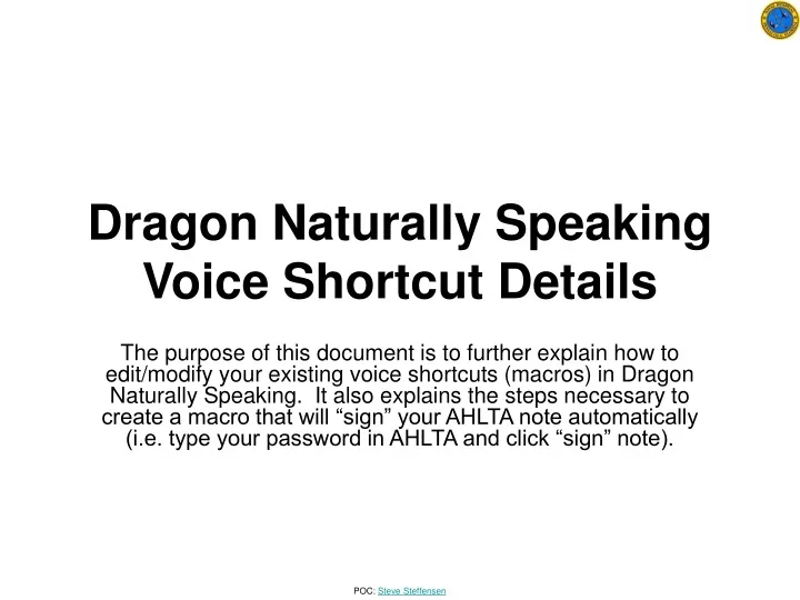 dragon naturally speaking voice shortcut details