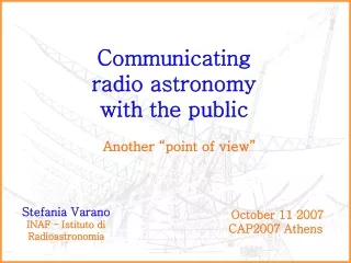 Communicating  radio astronomy  with the public