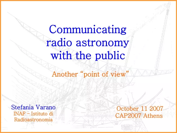 communicating radio astronomy with the public