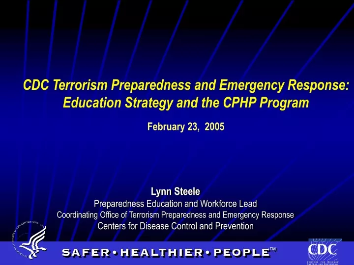 cdc terrorism preparedness and emergency response