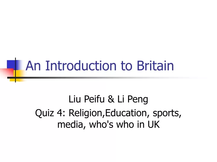 an introduction to britain