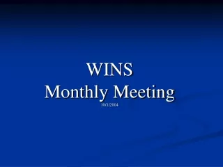 WINS  Monthly Meeting 10/1/2004