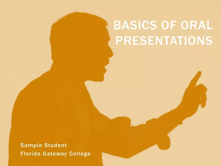 basics of oral presentations