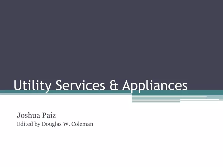 utility services appliances