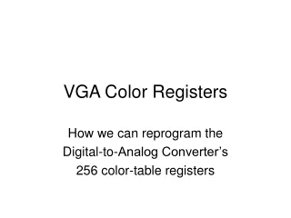 VGA Color Registers