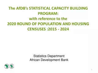 Statistics Department  African Development Bank