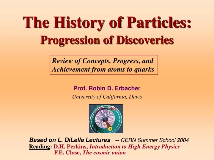the history of particles progression of discoveries