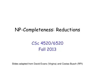 NP-Completeness: Reductions