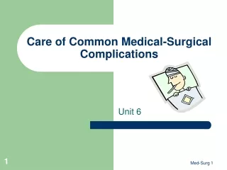Care of Common Medical-Surgical Complications