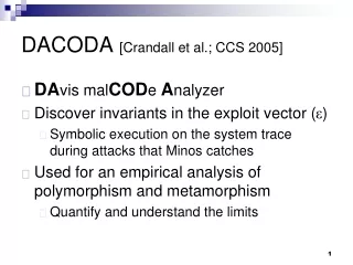 DACODA  [Crandall et al.; CCS 2005]