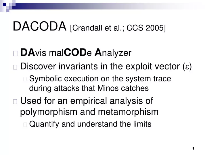dacoda crandall et al ccs 2005