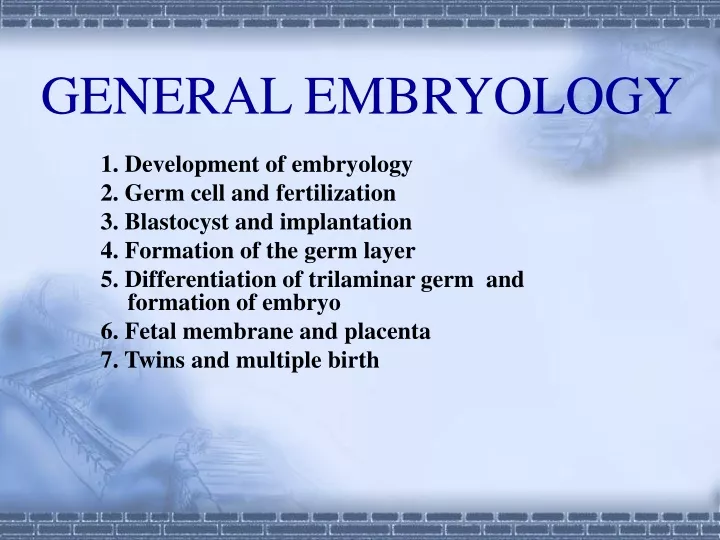 general embryology