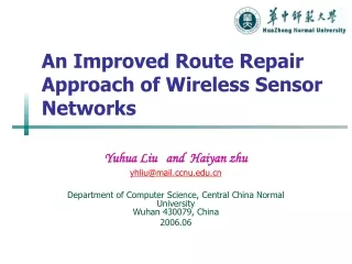 An Improved Route Repair Approach of Wireless Sensor Networks