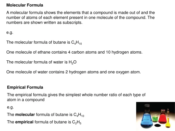 molecular formula a molecular formula shows
