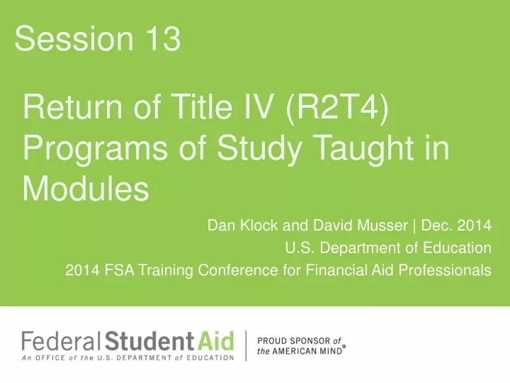return of title iv r2t4 programs of study taught in modules