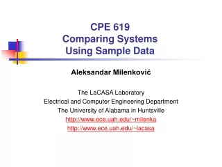 CPE 619 Comparing Systems  Using Sample Data