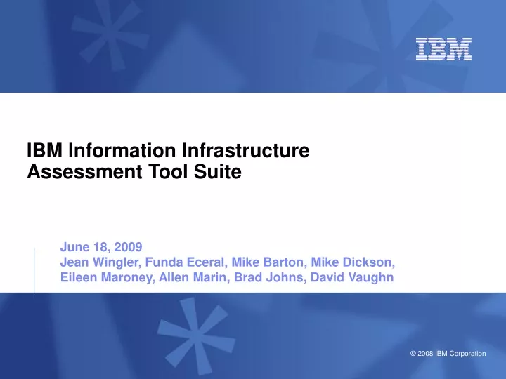 ibm information infrastructure assessment tool suite