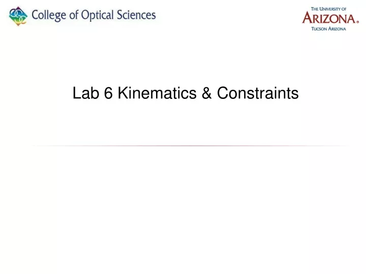lab 6 kinematics constraints