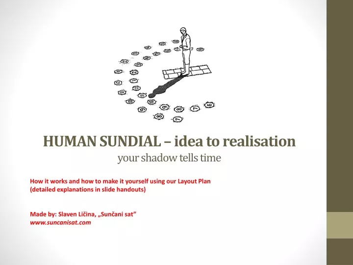 human sundial idea to realisation your shadow tells time