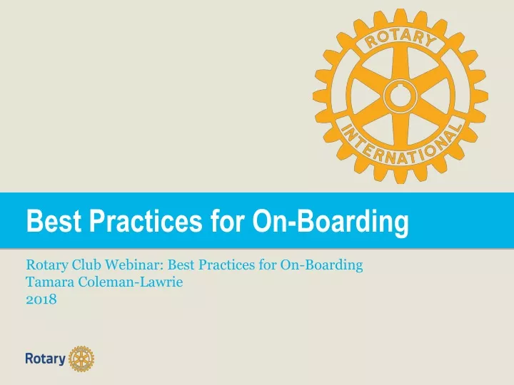 best practices for on boarding rotary club