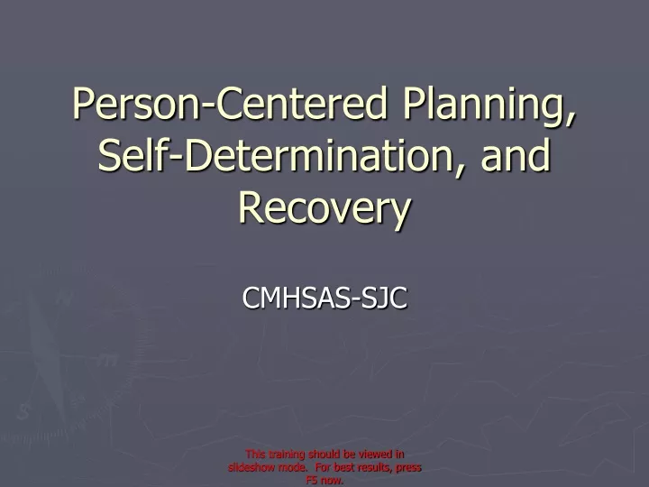 person centered planning self determination and recovery