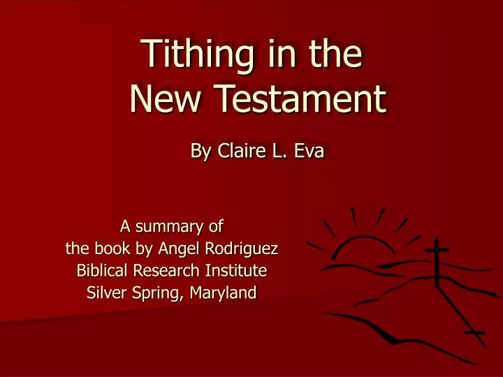 tithing in the new testament by claire l eva