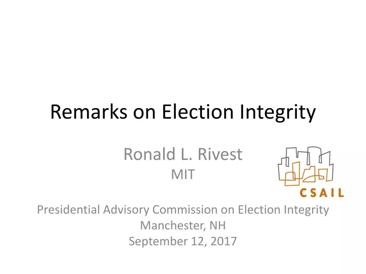remarks on election integrity