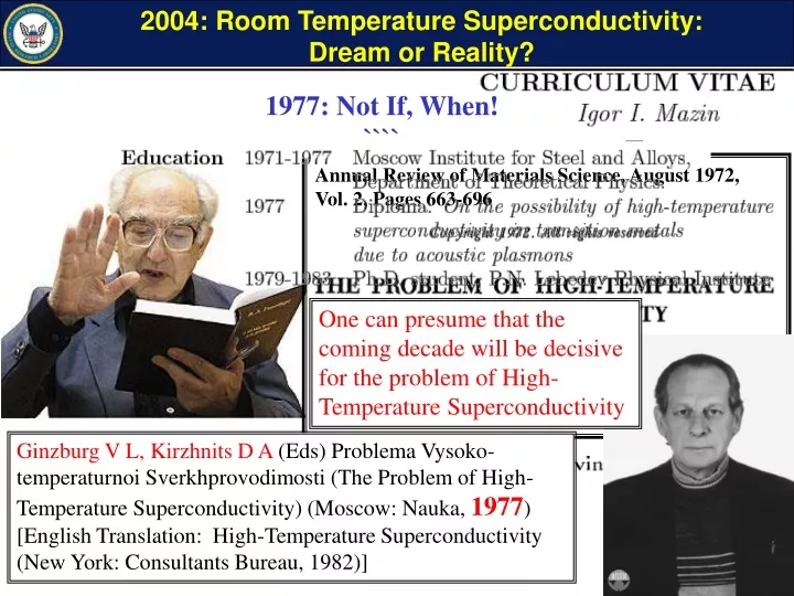 2004 room temperature superconductivity dream