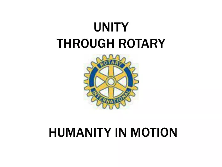 unity through rotary