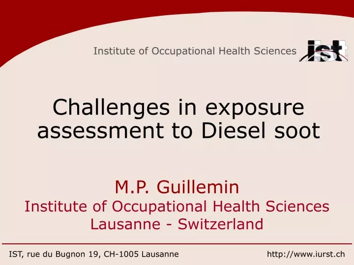 challenges in exposure assessment to diesel soot