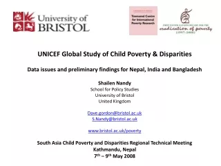 UNICEF Global Study of Child Poverty &amp; Disparities
