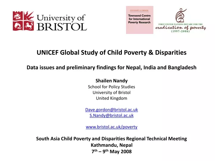 unicef global study of child poverty disparities