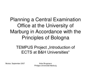 TEMPUS Project „Introduction of ECTS at B&amp;H Universities“
