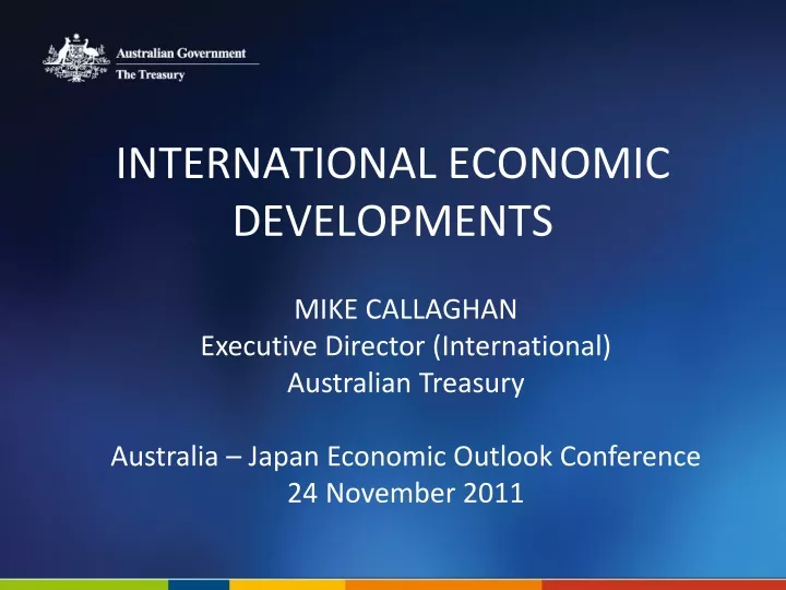 international economic developments