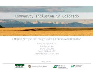 Community Inclusion in Colorado