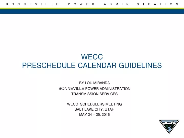 wecc preschedule calendar guidelines