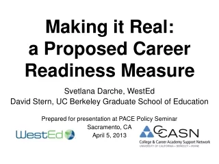 Making it Real: a Proposed Career Readiness Measure