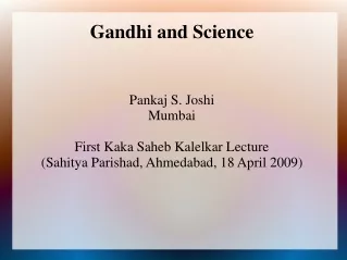 Gandhi and Science