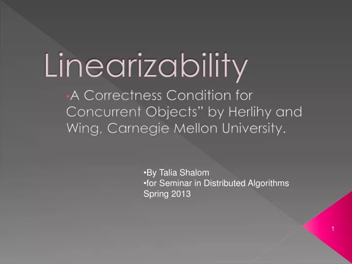 linearizability